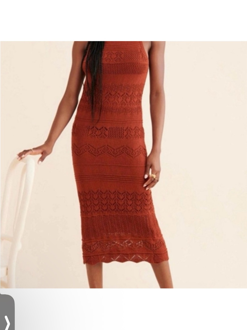Anthropologie Rust Knit Midi Dress - Women